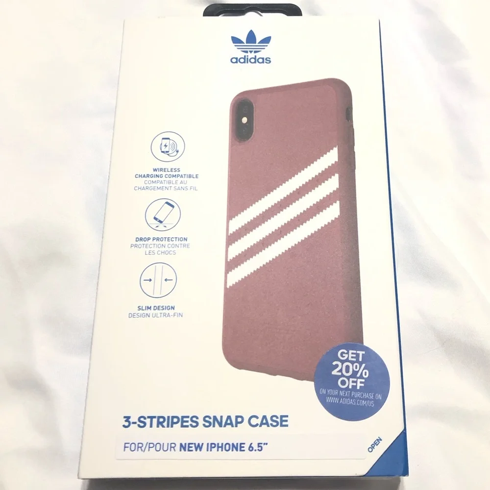 🛑CLEARANCE‼️ 🆕 Adidas iPhone case 6.5” magenta and white